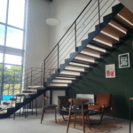 Escalier + garde-corps + limon central