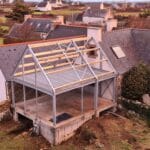 Extension d'une maison en charpente metallique